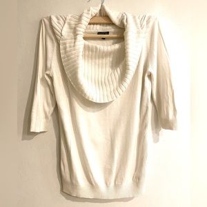 Express cowl neck 3/4 length sleeve sweater